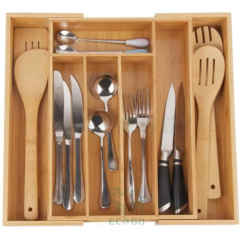 Organizador De Cajones De Cocina Bambu