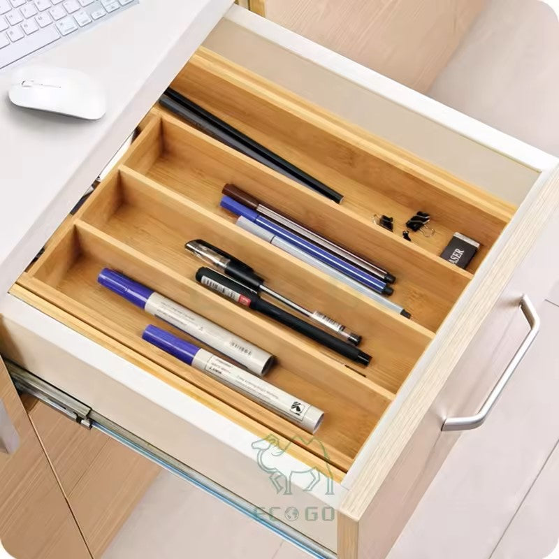 Organizador De Cajones De Cocina Bambu