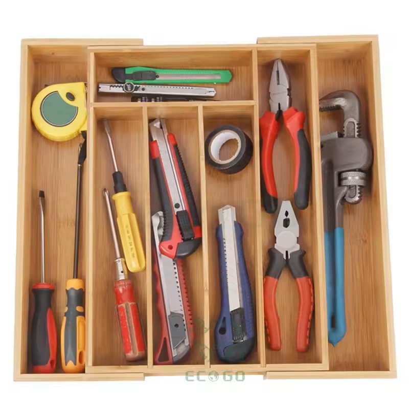 Organizador De Cajones De Cocina Bambu