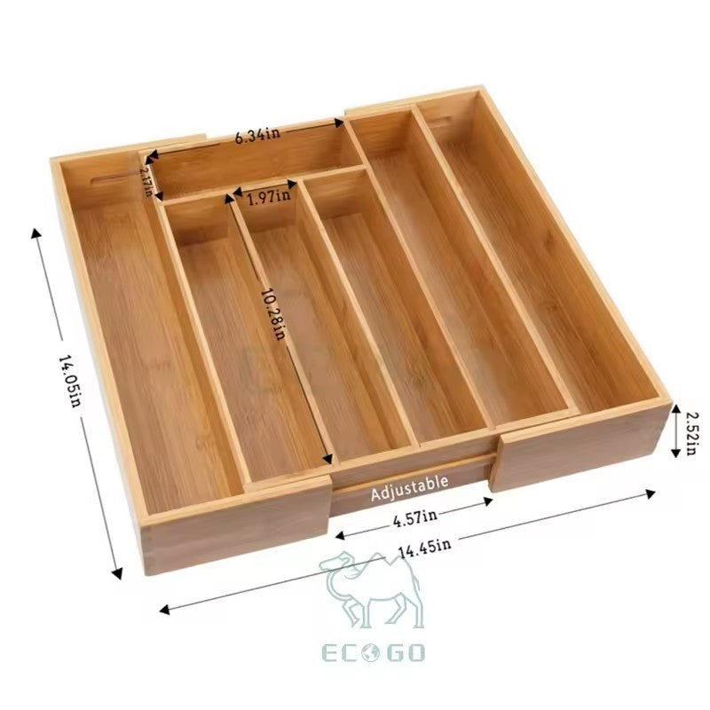 Organizador De Cajones De Cocina Bambu