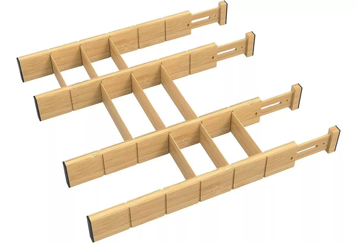 Organizador Cajones Bambu Ajustable Pack de 4