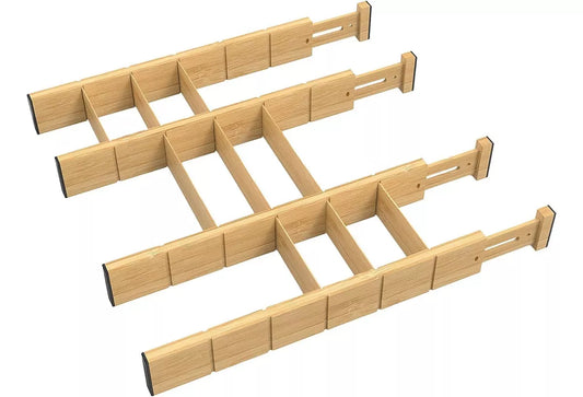 Organizador Cajones Bambu Ajustable Pack de 4